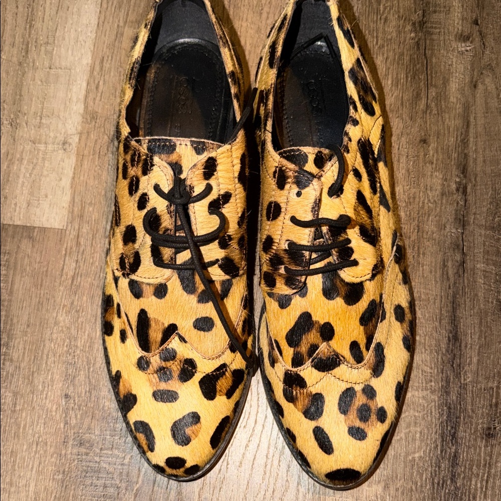 Leopard Print Pony hair Oxfords